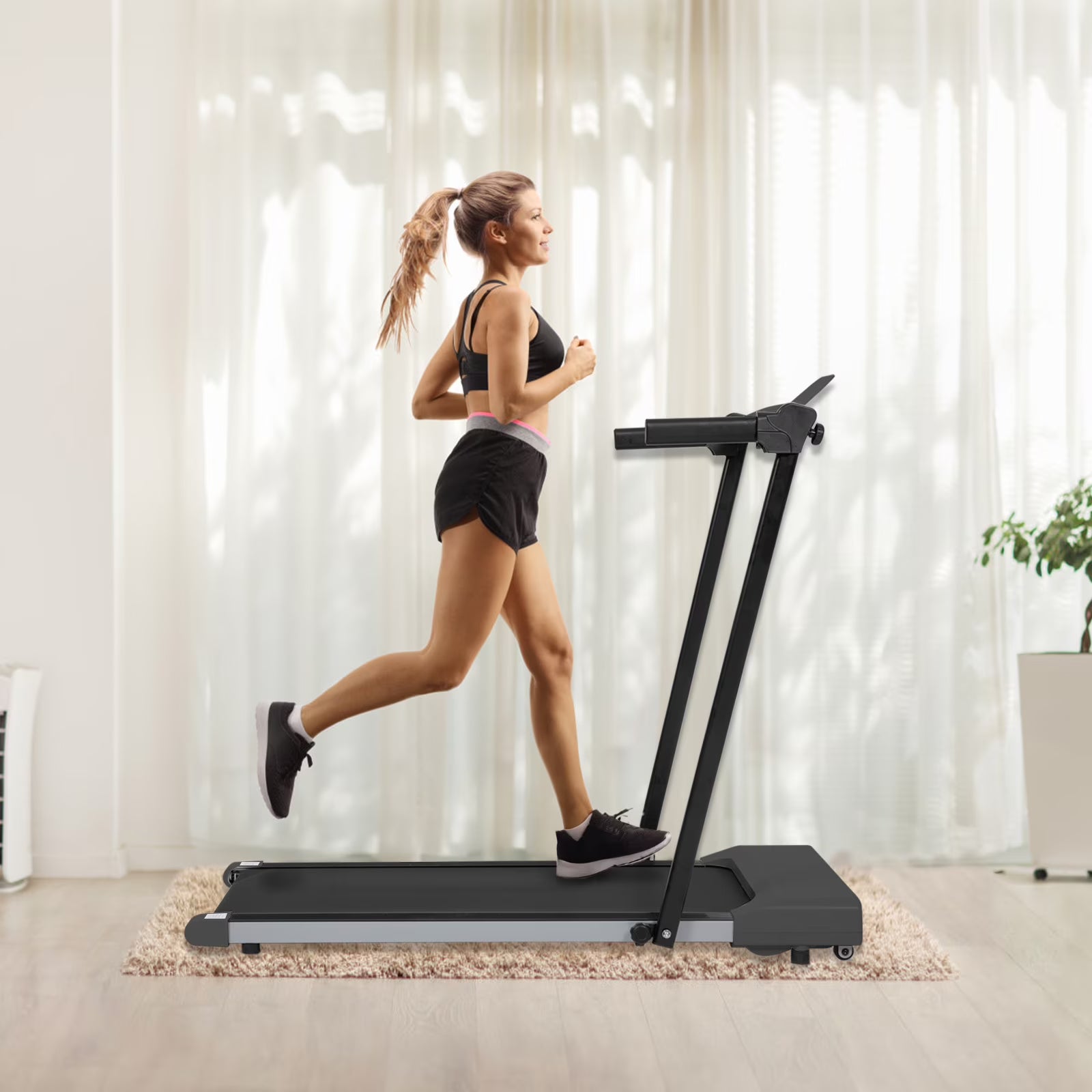Ambifirner Portable Folding Treadmill, 3.0 HP Foldable Compact Treadmill for Home Office with 300 lb Capacity for Walking & Running