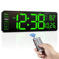 Zgrmbo 16" Large Digital Wall Clock with Remote, Large Display LED Wall Clock for Living Room/Gym/Shop/Warehouse/Office Decor, 12/24H, Auto Dimming, T