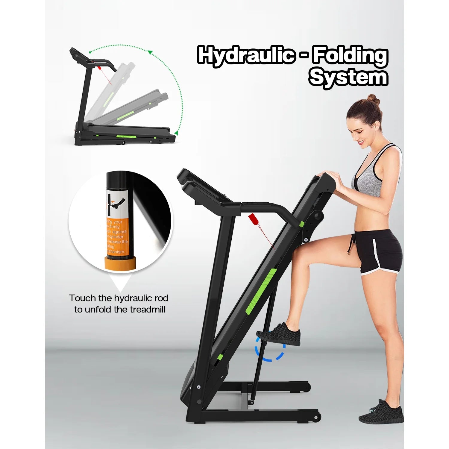 3.5HP 330 lb Weight Foldable Electric Running Walking Machine with Bluetooth/APP for Home, Fitness Jogging Exercise, Easy Installation and Space Saver for Home Office Gym