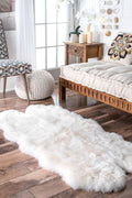 nuLOOM Hand-Made Quarto Luxe Sheepskin Area Rug, Off-White