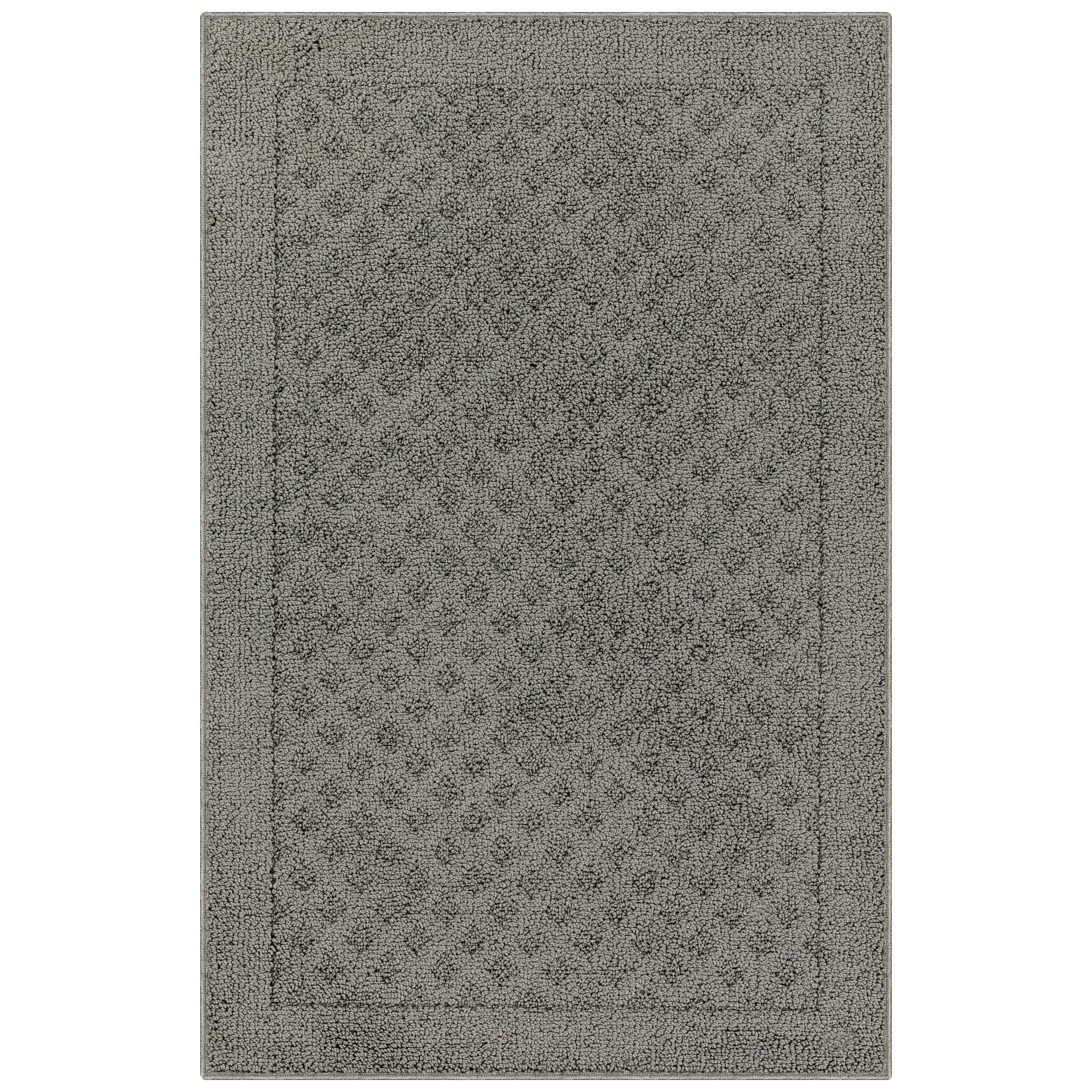 Mainstays Dylan Solid Diamond Traditional Pewter Gray Indoor Accent Rug, 2'6"x3'10"