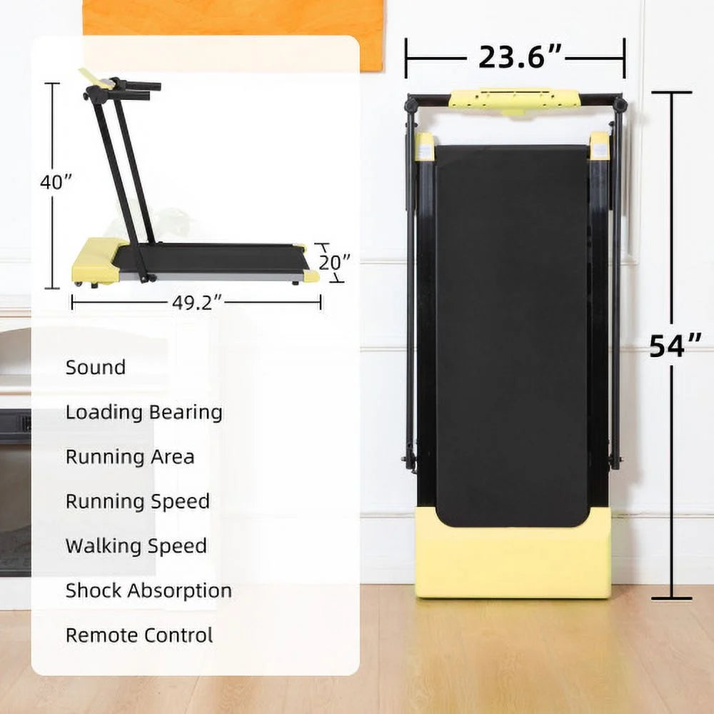 Ambifirner Portable Folding Treadmill, 3.0 HP Foldable Compact Treadmill for Home Office with 300 lb Capacity for Walking & Running
