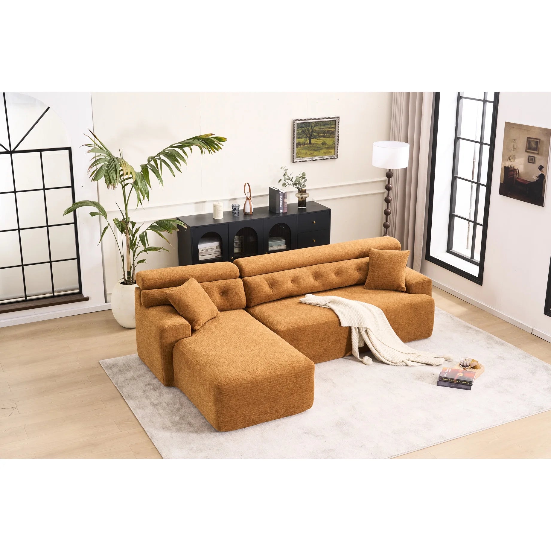 4 Compression, Antique Blue - Home Decor with Wider, Deep Seat & Elevated for Chic Living Couch Room Furniture Deeper Back Relax