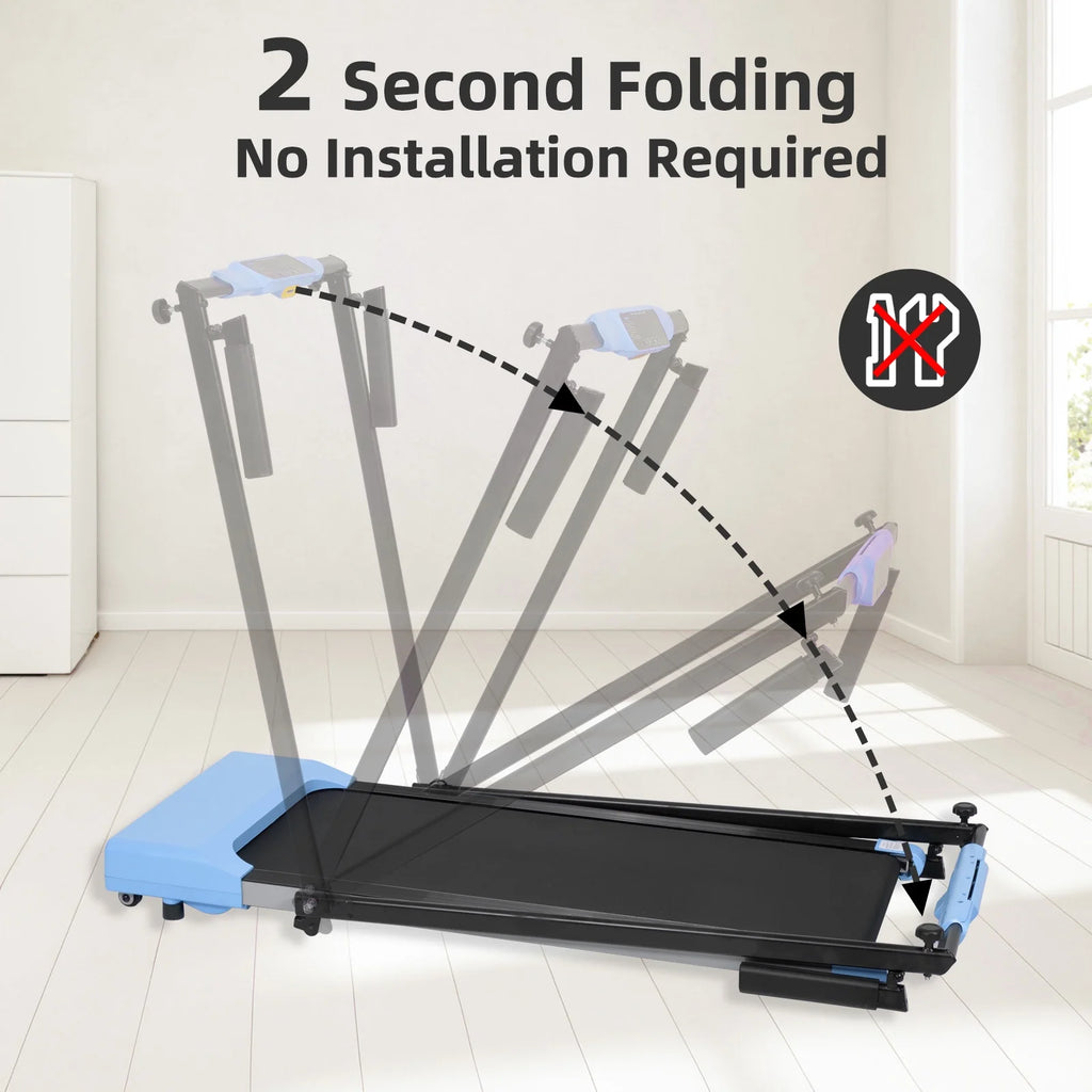 Ambifirner Portable Folding Treadmill, 3.0 HP Foldable Compact Treadmill for Home Office with 300 lb Capacity for Walking & Running