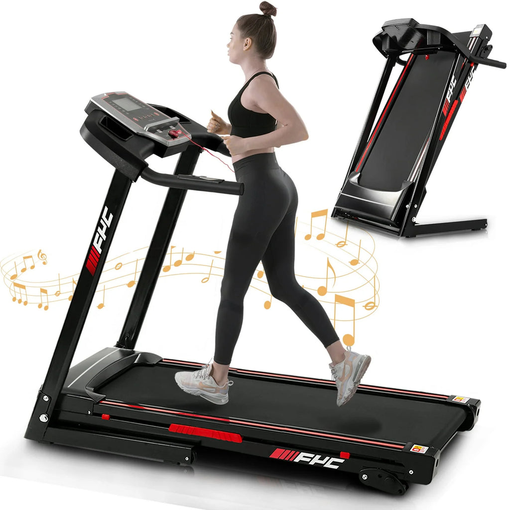 3.5HP 330 lb Weight Foldable Electric Running Walking Machine with Bluetooth/APP for Home, Fitness Jogging Exercise, Easy Installation and Space Saver for Home Office Gym