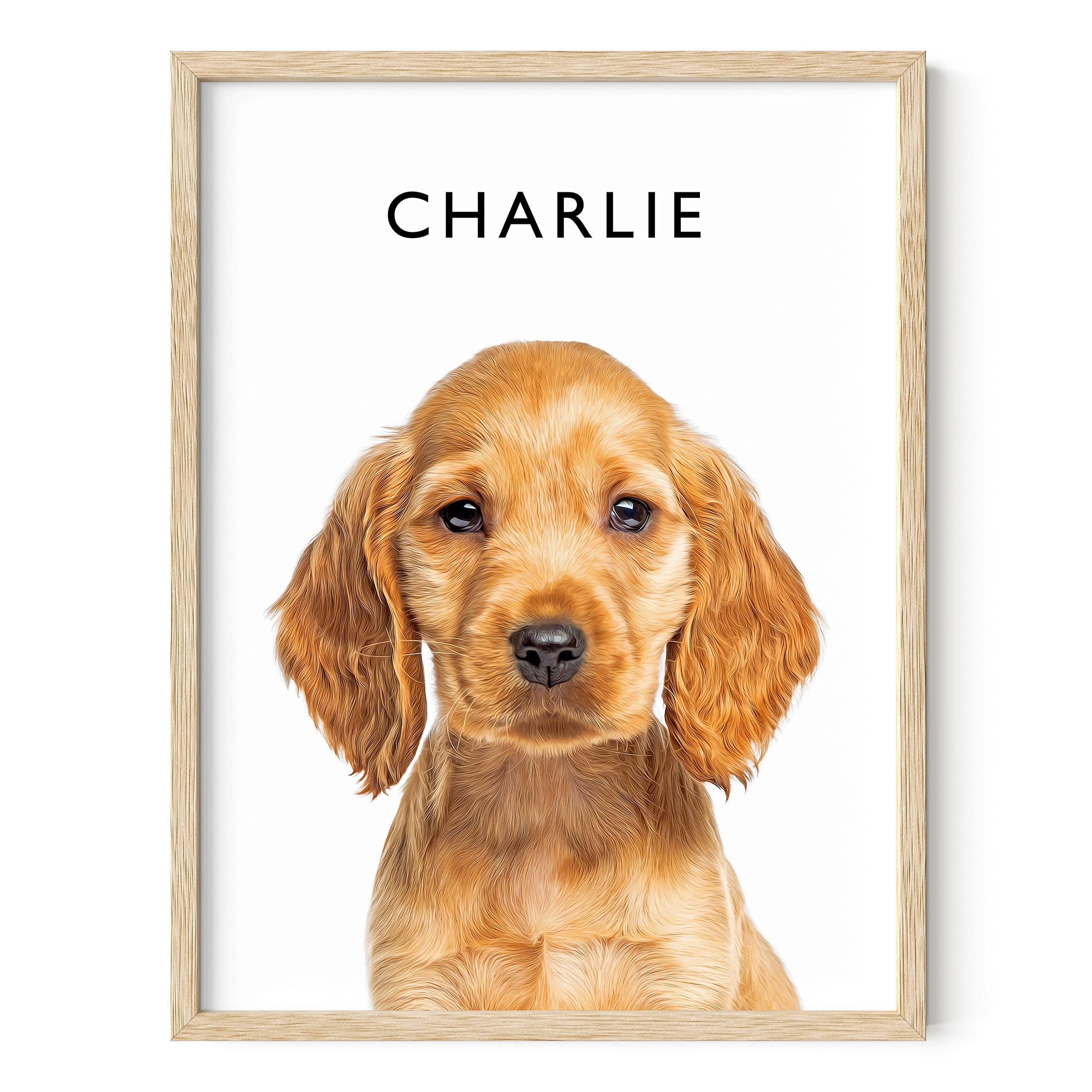 Create Your Own Customize Poster of Pet Portrait or Landscape - Custom Posters Upload Images of Cat & Dog Art, Customized Dog Pictures Wall Decor,