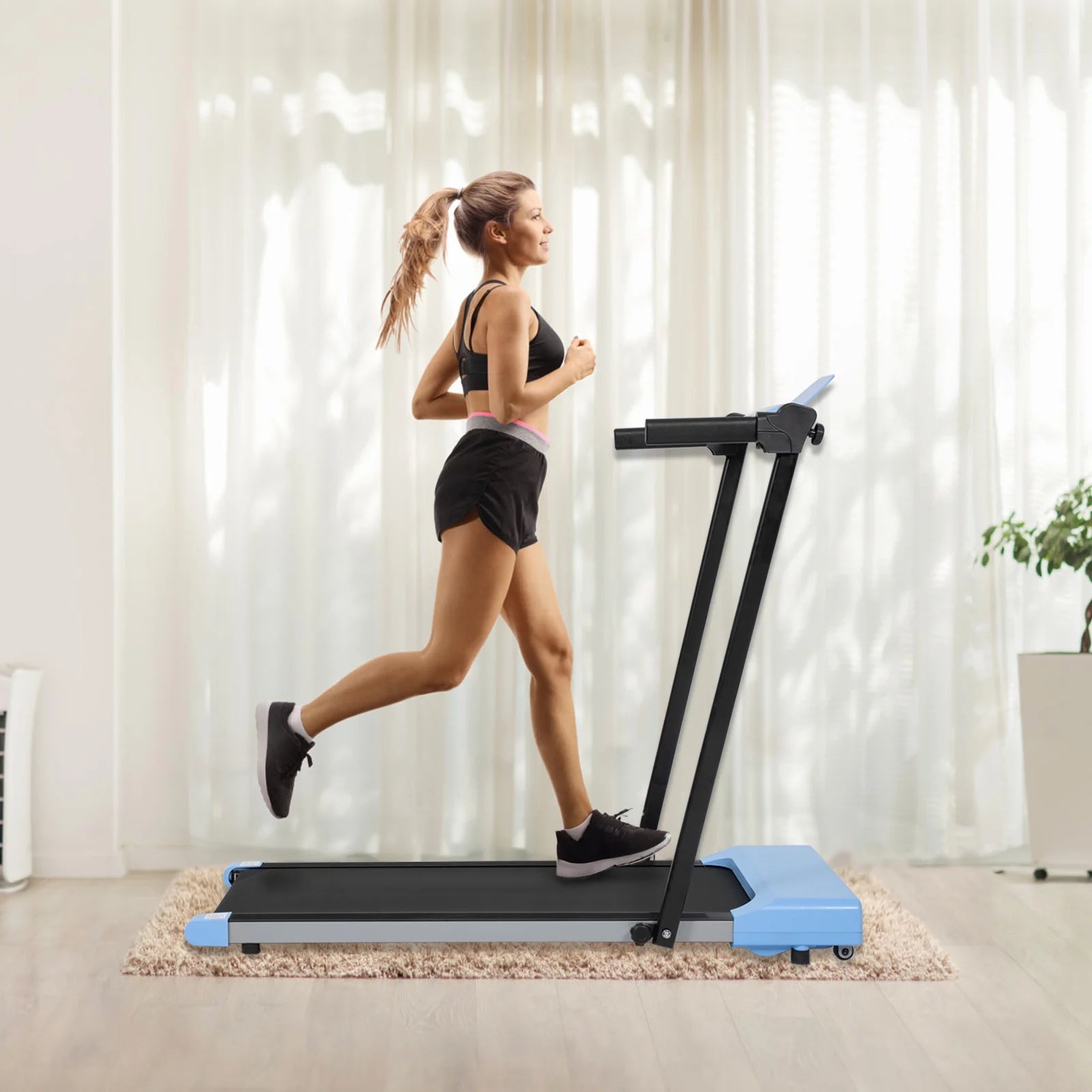 Ambifirner Portable Folding Treadmill, 3.0 HP Foldable Compact Treadmill for Home Office with 300 lb Capacity for Walking & Running