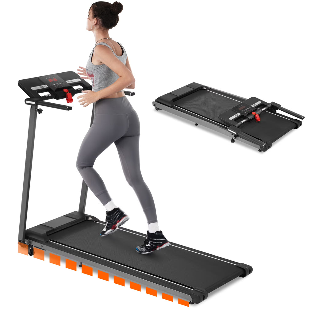 EUROCO 2.5HP Folding Treadmill with 7.5mph Speed, 265 lb Walking Exercise Treadmill with LED Display, 3 - Level Incline and 12 Preset Program for Home Office