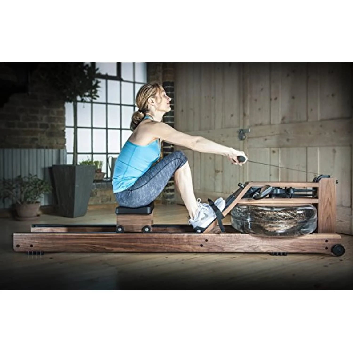 Waterrower Classic Exercise Rowing Machine in Black Walnut with S4 Monitor