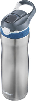 Contigo Ashland Chill Autospout Water Bottle with Flip Straw, Stainless Steel Thermal Drinking Bottle, Vacuum Flask, Leakproof Gym Bottle, Ideal for S