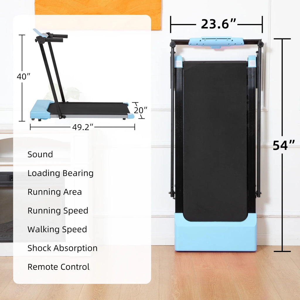 Ambifirner Portable Folding Treadmill, 3.0 HP Foldable Compact Treadmill for Home Office with 300 lb Capacity for Walking & Running