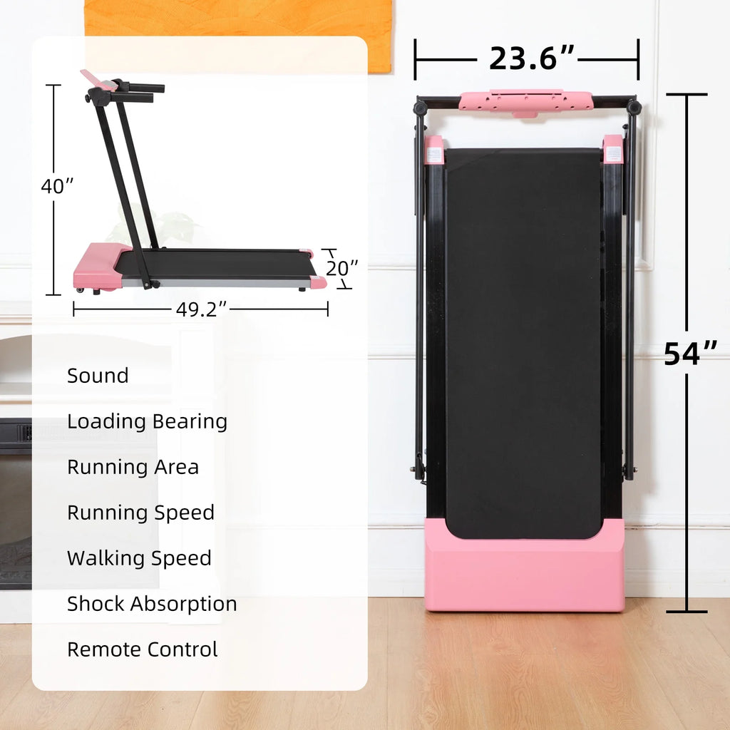 Ambifirner Portable Folding Treadmill, 3.0 HP Foldable Compact Treadmill for Home Office with 300 lb Capacity for Walking & Running
