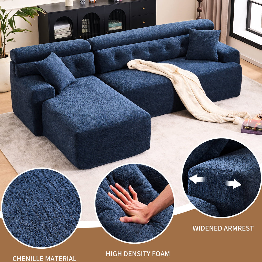4 Compression, Antique Blue - Home Decor with Wider, Deep Seat & Elevated for Chic Living Couch Room Furniture Deeper Back Relax