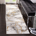 Coupland Abstract Gray/Gold Area Rug Orren Ellis Rug Size: Runner 2'3" x 14'